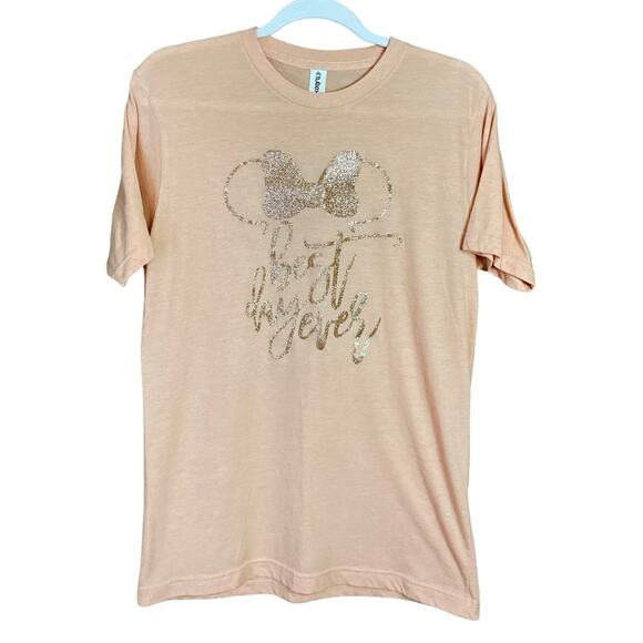 Tops - Minnie Mouse Disney Best Day Ever Glitter Shirt Disneyland SZ Medium Large